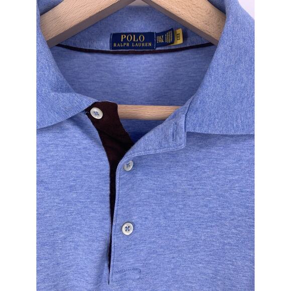 Polo Ralph Lauren Long Sleeve Polo Shirt Men's 2XLT Blue Brown Cotton Pony - Picture 4 of 9